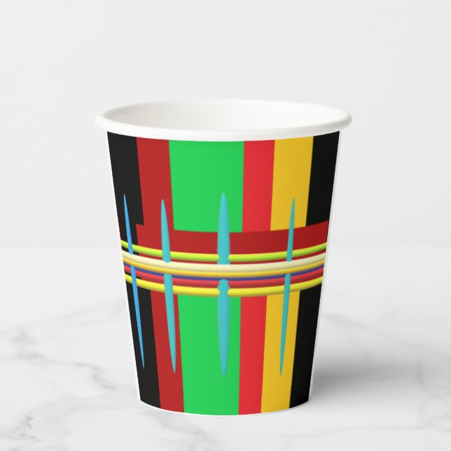 Modern art stripes neat abstract paper cups (Front)