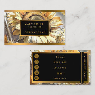 Modern Art Sunflowers On Field Collection Business Card