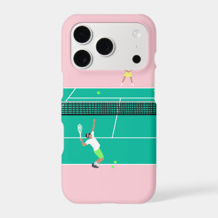 Modern Art Tennis Match Player Pink Green