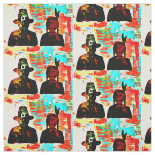 Modern Art Thanksgiving Fabric