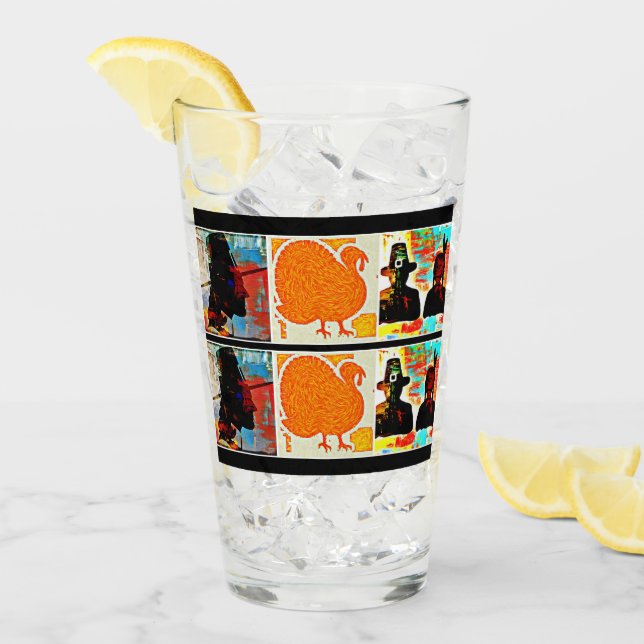 Modern Art Thanksgiving Glass (Front Ice)