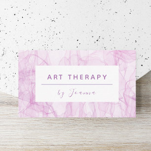 Modern Art Therapy Pink Floating Fabric Romantic Business Card