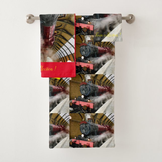 Modern Art Train Picture Family Popular Best Bath Towel Set (Insitu)