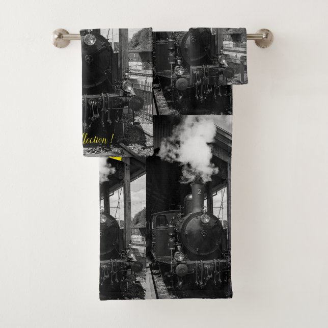 Modern Art Train Picture Family Popular Best Bath Towel Set (Insitu)