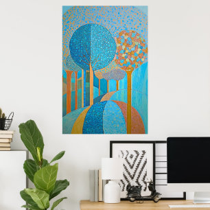 Modern Art Trees Painting Poster