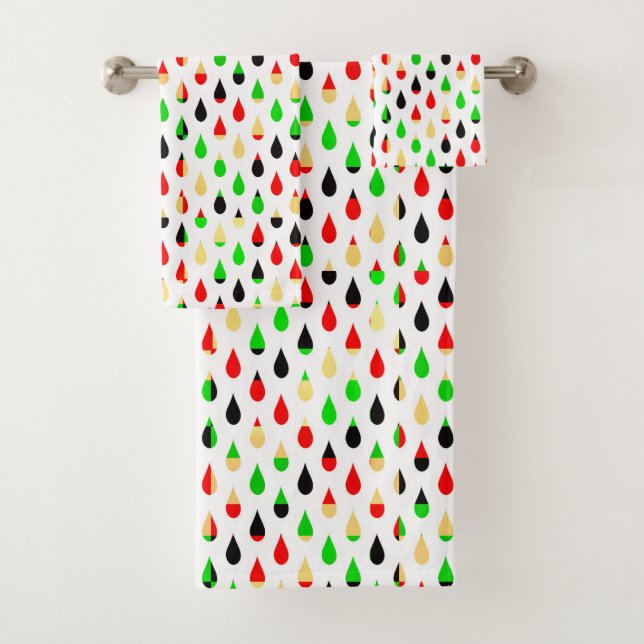 Modern Art Water Drops Teardrop Pattern Towel Set (Insitu)