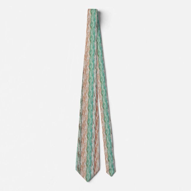 Modern Art Watercolor Stripes Pastel Colours Tie (Front)
