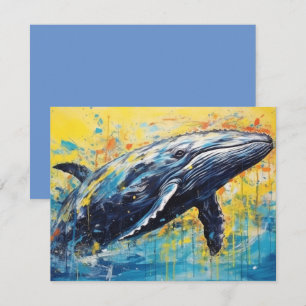 Modern Art Whale Painting  Card