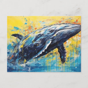 Modern Art Whale Painting Postcard