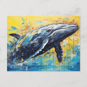 Modern Art Whale Painting Postcard