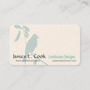 Modern Art Whimsical Blue Bird Professional Business Card