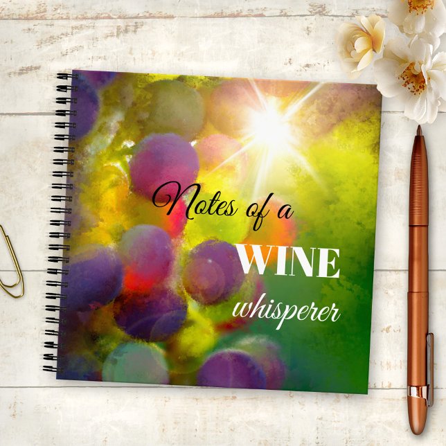 Modern Art Wine Lover Grapes Notebook (A colorful notebook featuring a painting of ripening grapes in the sun - gift for wine lovers)