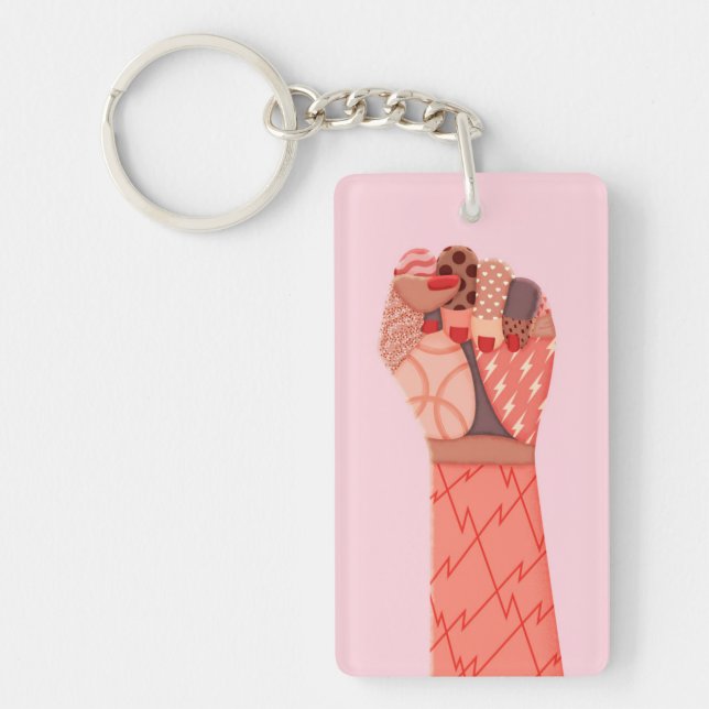 Modern Art Womens Protest Key Ring (Front)