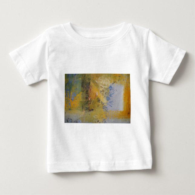 Modern Art Yellow Abstract Art Painting Baby T-Shirt (Front)