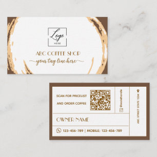 Modern Artisan LOGO QR code Coffee Shop Business Card