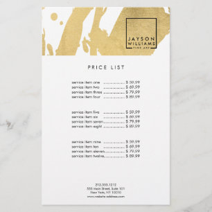 Modern Artist Abstract Faux Gold Brushstrokes Flye Flyer
