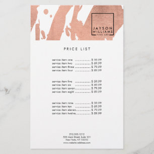 Modern Artist Abstract Faux Rose Gold Brushstrokes Flyer