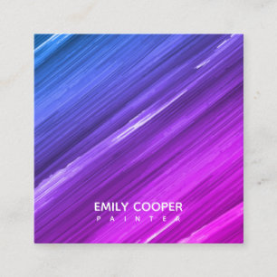 Modern Artist Painter Artwork Studio Square Business Card