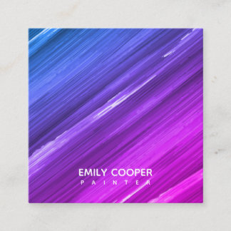 Modern Artist Painter Artwork Studio  Square Business Card