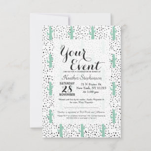 Modern Artistic Abstract Cactus and Triangles Invitation
