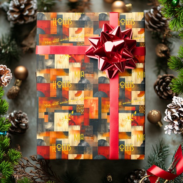 Modern Artistic Abstract Gift Wrap in Warm Tones (Creator Uploaded)