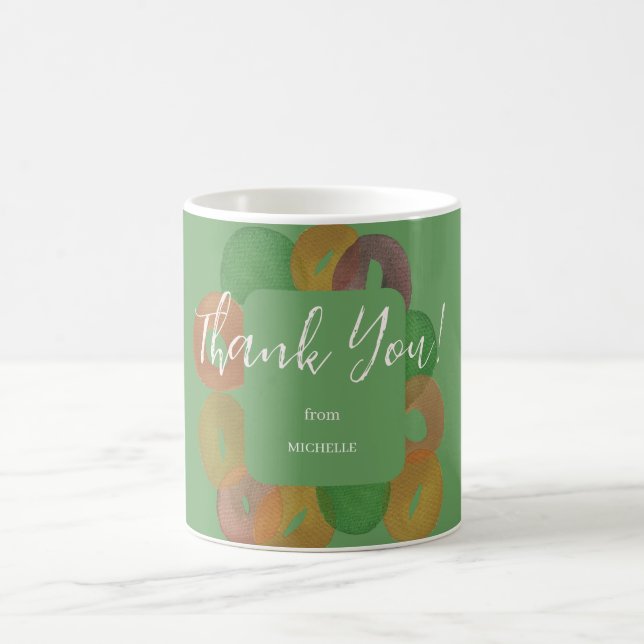 Modern Artistic Autumn Colourful Pattern Birthday Coffee Mug (Center)