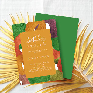 Modern Artistic Autumn Colourful Pattern Birthday Invitation