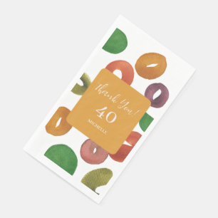 Modern Artistic Autumn Colourful Pattern Birthday Napkin