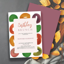 Modern Artistic Autumn Pastel Pattern Birthday