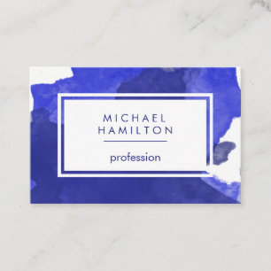 MODERN ARTISTIC BLUE WATERCOLOR SPLASH BUSINESS CARD