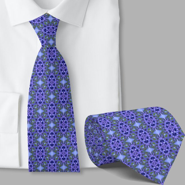 Modern Artistic Dark Blue Pattern Necktie (Creator Uploaded)