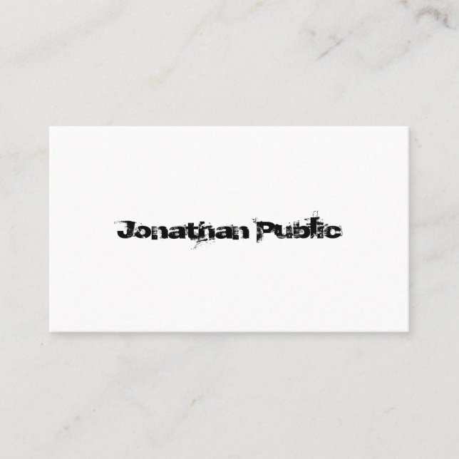 Modern Artistic Font Design Professional Simple Business Card (Front)
