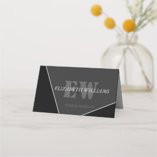 Modern Artistic Gray Black Monogram Appointment Ca Card