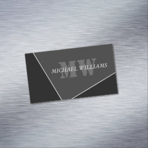 Modern Artistic Grey Black Monogram Business Card