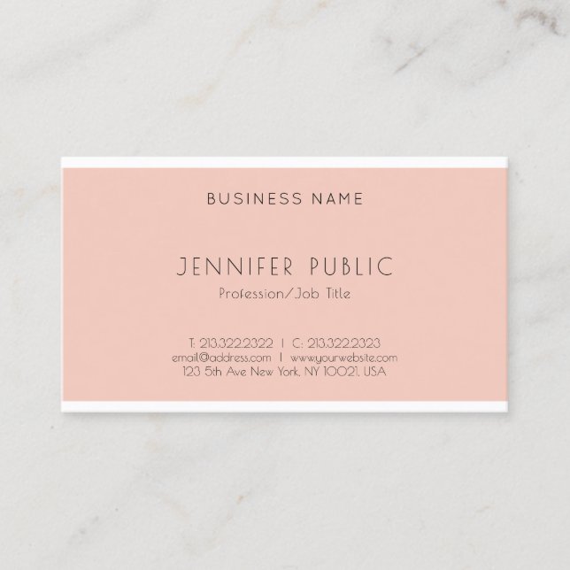 Modern Artistic Minimalist Plain Elegant Trendy Business Card (Front)