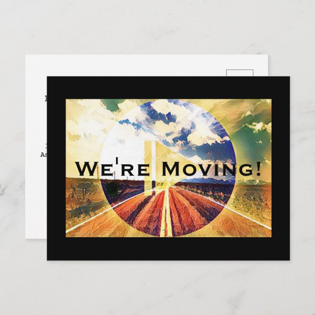 Modern Artistic Moving Announcement New Address (Front/Back)