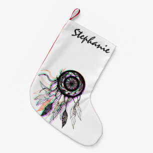 Modern Artistic Native American Dreamcatcher Small Christmas Stocking
