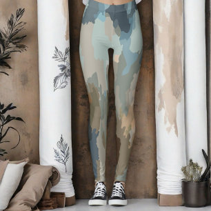 Modern artistic nature colors organic shapes  leggings