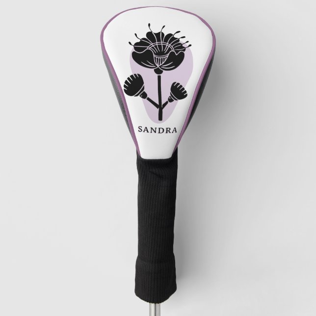 Modern Artistic Personalized Floral  Golf Head Cover (Front)
