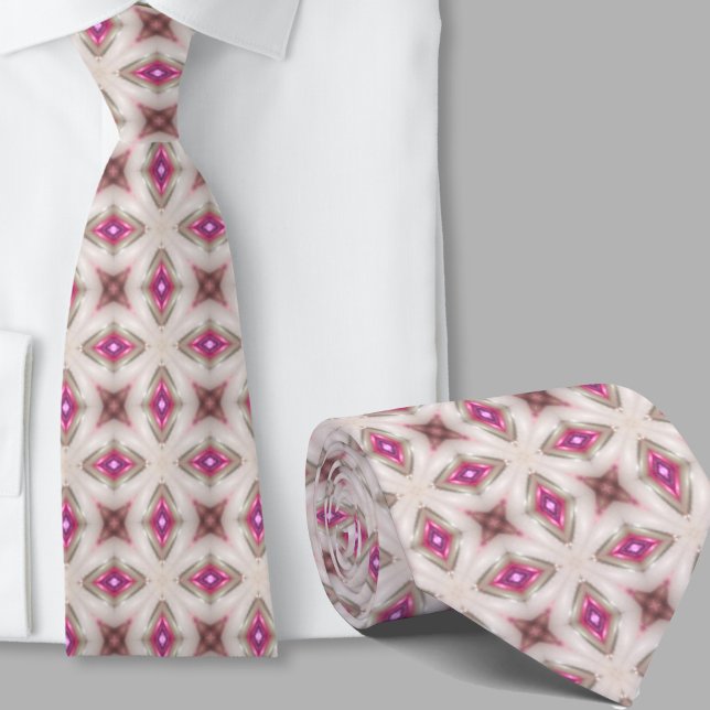 Modern Artistic Pink Geometric Pattern Necktie (Creator Uploaded)