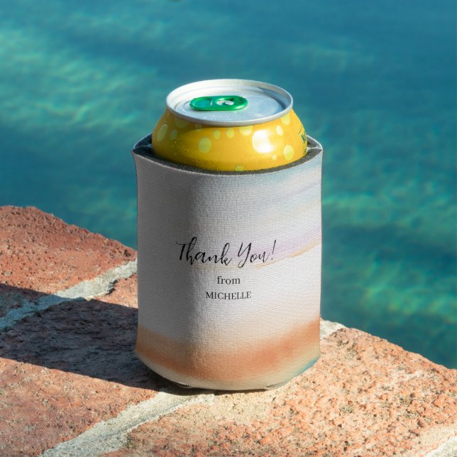 Modern Artistic Rainbow Pattern Birthday Can Cooler (In Situ Pool)