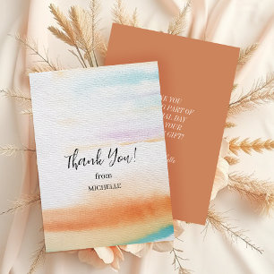 Modern Artistic Rainbow Pattern Birthday Thank You Card