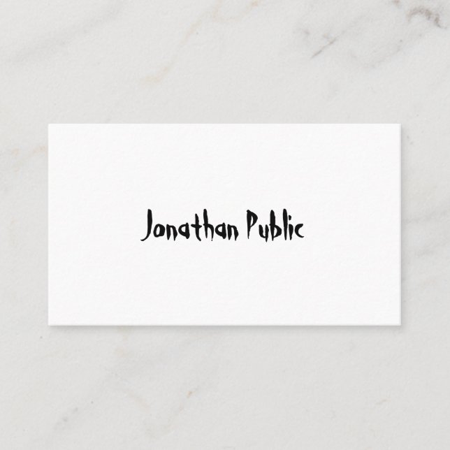 Modern Artistic Script Design Professional Simple Business Card (Front)