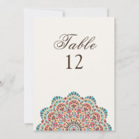 Modern Artistic Style Mandala Wedding Table Number