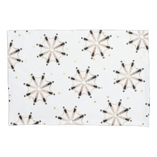 Modern Artistic Synchronised Swimmers Gold Dots  Pillowcase
