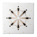 Modern Artistic Synchronised Swimmers Gold Dots   Tile<br><div class="desc">Featuring a cool modern illustration of synchronised women artistic swimmers in a pool. Artistic swimmers gift design in trendy minimalist colours. Cool swim team gift. synchronised swimming team gifts, synchronised swimming team coach gift. Artistic swimmers girl team gifts ideas. Artistic swimming home decor, stationery, and more, please see more in...</div>