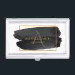 Modern Artistic Watercolor and Gold Business Card Holder<br><div class="desc">Cool stylish watercolor and gold texture business card. Customisable!</div>