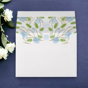 Modern Artistic Watercolor  Wedding Lined Envelope
