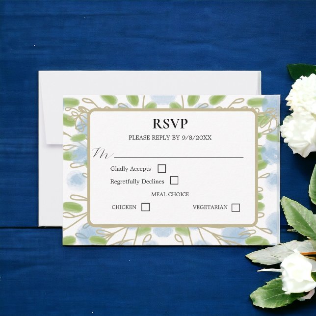 Modern Artistic Watercolor  Wedding  RSVP Card (An elegant way to get a response to who will be coming to the reception)