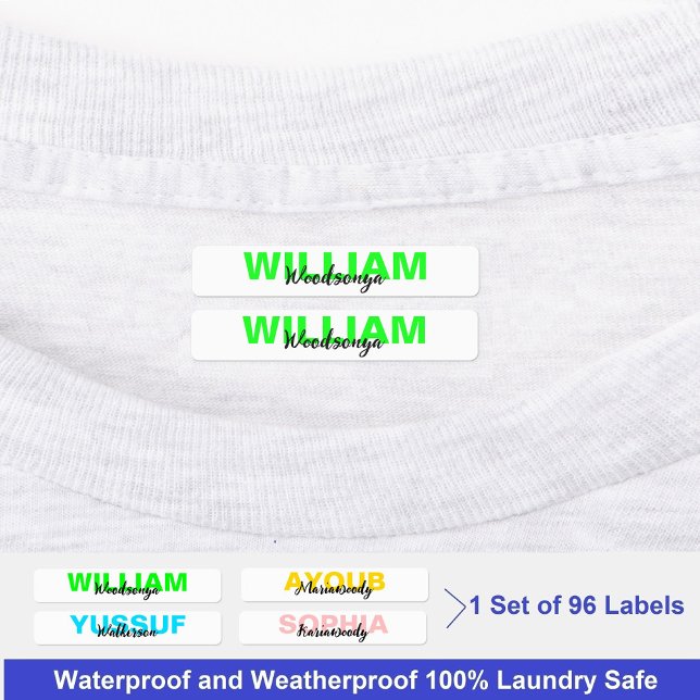 Modern Artistic Waterproof Name Labels for Clothes (Personalised Modern Waterproof Name Labels for Clothes)